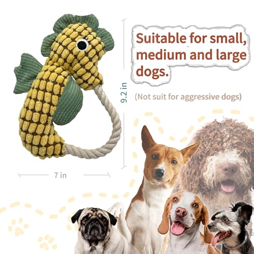 Plush Wrinkled Squeaky Dog Toy,2-Pack The Best Durable Teething Puppy Rope Chew Toy Keeps Them Busy Playing Hide-and-Seek Suitable for Puppy, Medium Dogs and Large Dogs (Green) - color: Green
