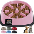GORILLA GRIP® Patented Slow Feeder Dog and Cat Bowl, BPA Free, 1 Cup Pink - color: Pink, size: 1 Cup