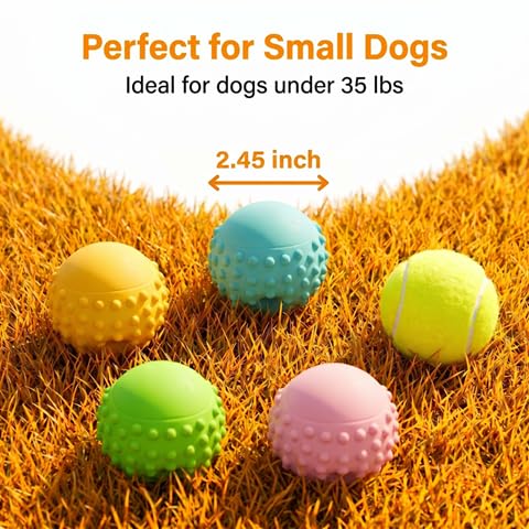 Squeaky Dog Toys for Puppy Small Medium Dogs, 4PCS - color: 4Color Balls