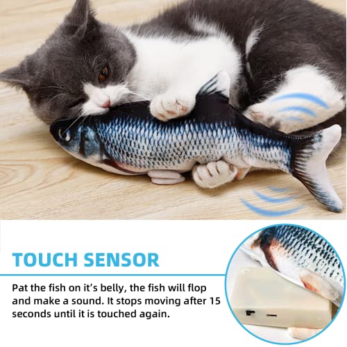 Tocirelo Cat Toys Flopping Fish with Catnip, Moving Interactive Cat Toy - color: Carp