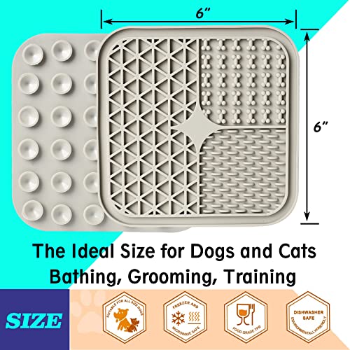Lick Mat for Dogs, Dog Lick Mat with Suction Cups for Anxiety, Peanut Butter Dog Licking Mat Slow Feeder Dispensing Treater Lick Pad for Dogs Cats Grooming Bathing and Training (Grey) - color: Small Grey