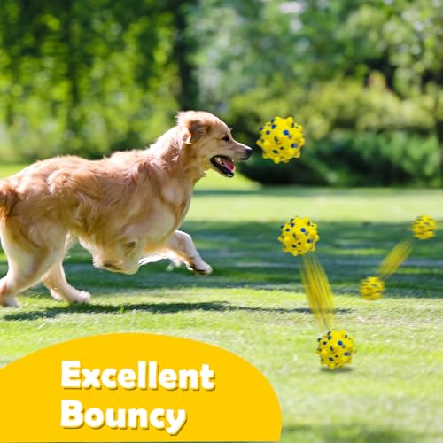 4PCS Tennis Balls for Dogs, Indestructible Durable Bouncy Toy Balls, Medium