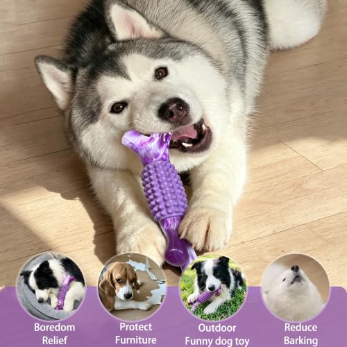 Dog Toys for Aggressive Chewers, Tough Stick Chew Bone - color: 01-Purple