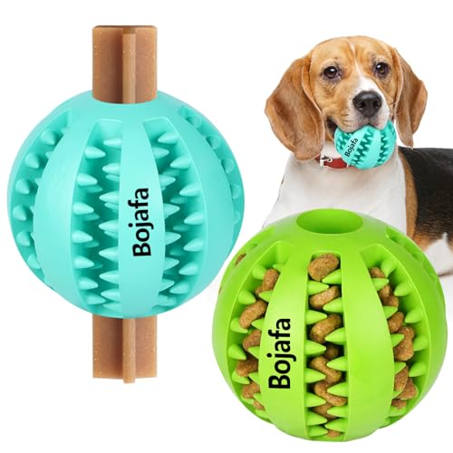 Treat-Dispensing Dog Toys: 2Pack Dog Balls for Teething - size: 2.8in for Small & Medium Dogs