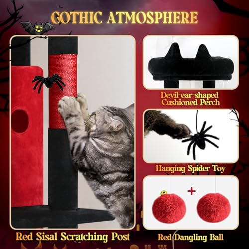 Globlazer Gothic Cat Tree Tower for Indoor Cats Large Adult, FC50, Goth - color: Gothic, size: XL