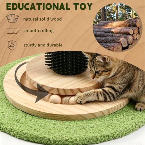 39.4'' Tall Cat Scratching Post,3.5 Inch Wide Sisal Cat Scratcher Tree with Leaves,Interactive Cat Toys for Indoor - color: green-39.4inch
