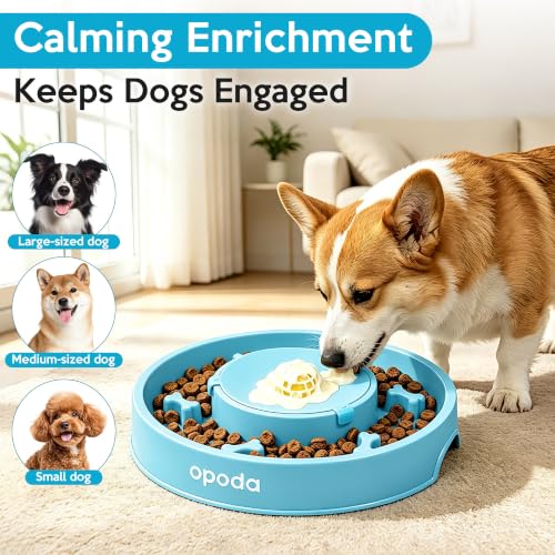 Slow Feeder Dog Bowls, Fun Slow Feeding & Lick Bowl with Rolling Ball