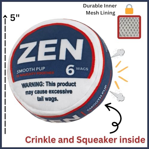 Nestpark Zen Pupper Deckies Parody Dog Toy - Plush Squeaky and Crinkle Funny Dog Toy (Smooth Pup) - color: Smooth Pup