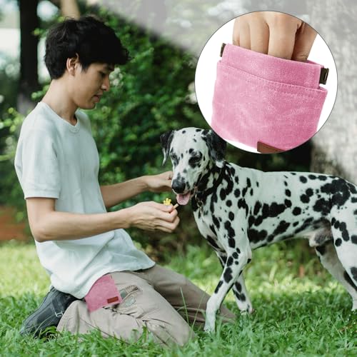 1 Pcs Pocket Pet Training Pouch,Dog Treat Pouch (Pink) - color: Pink