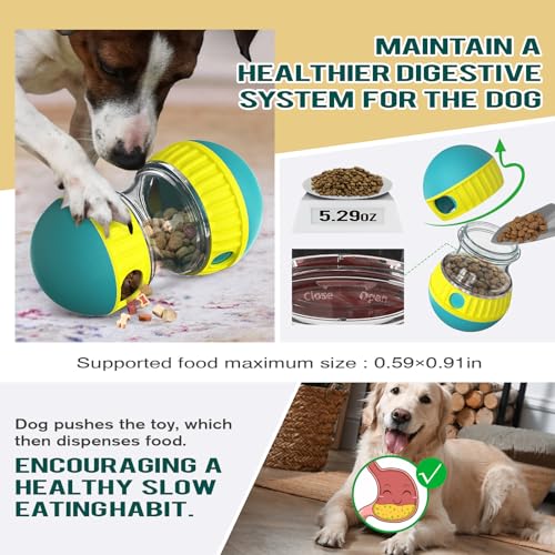 Dog Puzzle Toy Adjustable Treat Dispensing Ball Fun Slow Feeder - color: Green