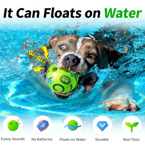 Giggle Ball for Dogs 2 Pack,Interactive Dog Toys,Funny Giggle Sound Toy Ball,Rolling Squeaky Toy for Large Medium Small Dogs,Fun Giggle Sounds Attract Attention When Rolled or Shaken-3.14 inch