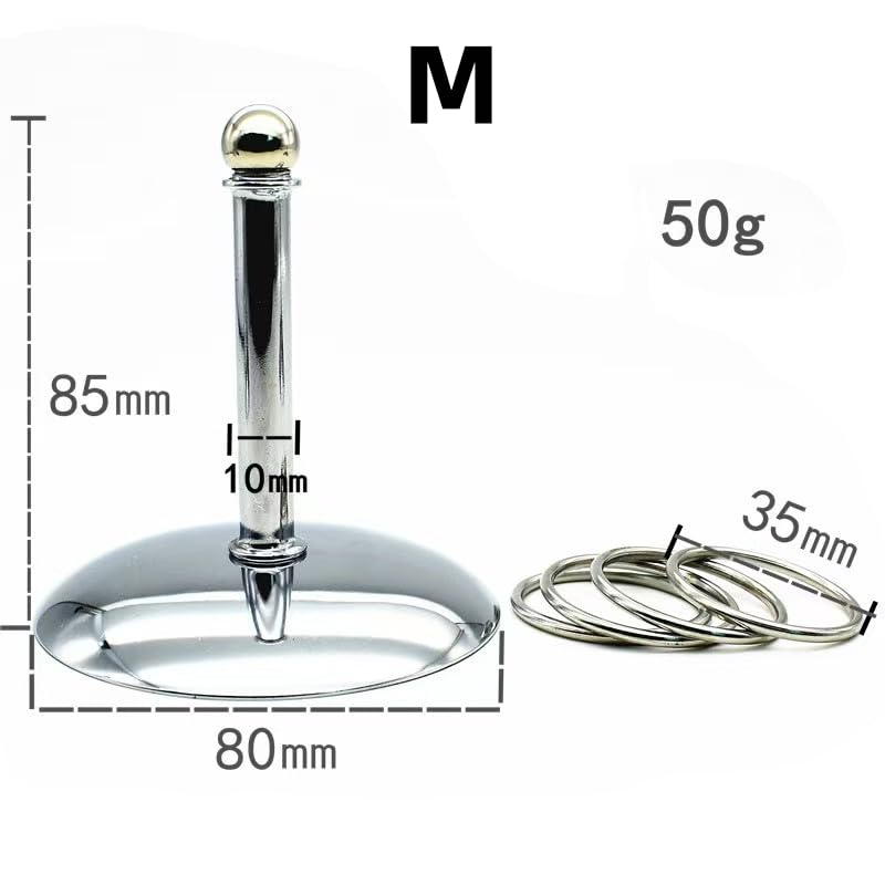 Fosrion Stainless Steel Parrot Ring Toss Toy, Interactive Training & Enrichment Toy for Parrots – Bite-Proof, Anxiety Relief, Exercise Fun for All Kinds of Parrot (Medium) - size: Medium