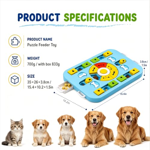 Interactive Cat Puzzle Toy, Maze Slow Feeder, 15.4 in - color: blue