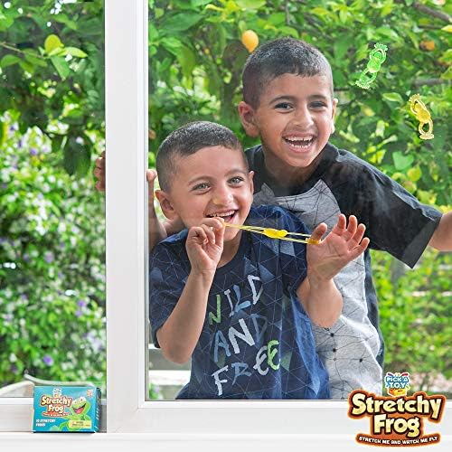 PICK A TOY Slingshot Rubber Frog 24 Set, Sticky Toys You Throw At The Wall, Stretchy Wall Crawler Toy, Party Favors for Kids Ages 4-8 and 8-12, Goodie Bags, Pinata Filler - style: Frog (24 Sets)