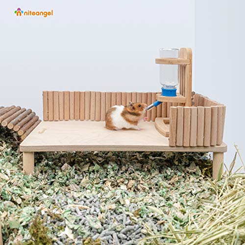 Niteangel Hamster Play Wooden Platform: Rectangle - 15.7" L x 7.1" W - 7" H - size: Rectangle - 7" height