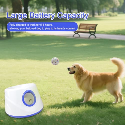 Automatic Dog Ball Launcher-Interactive Dogs Balls Thrower for Small Dogs - color: White
