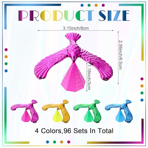 48 Pcs Balance Birds Bulk, Gravity Bird with Pyramid Combination Set
