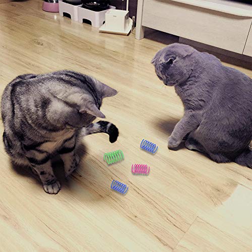 Andiker 12 Pcs Colorful Cat Spring Toys for Indoor Cats and Kittens