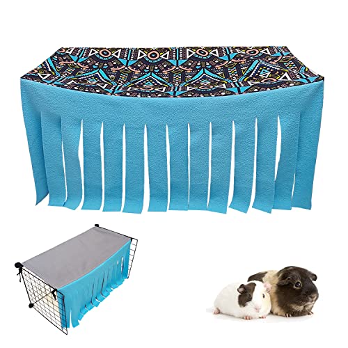 RIOUSSI Guinea Pig Hideout Hideaway Corner Fleece Toys Cage Accessories - color: Blue Rectrangle