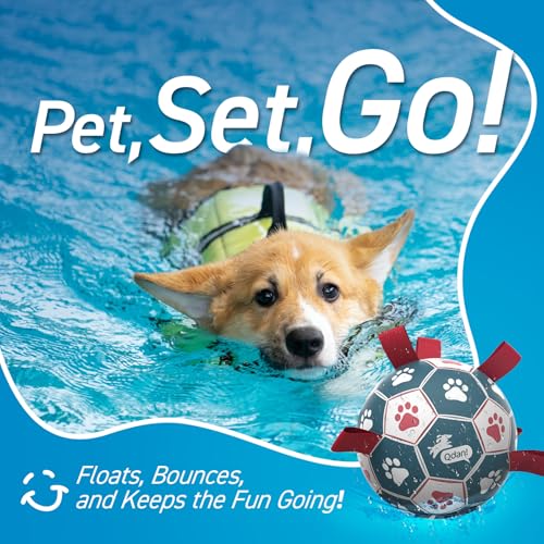 QDAN Dog Balls, 6 Inch Dog Soccer Ball with Straps, Herding Balls for Dogs - color: Red-Blue, size: Medium Size 2 (6 Inch)