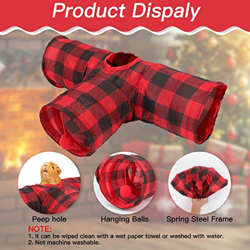 Rypet Guinea Pig Tunnel Hideout 3-Way Collapsible Small Pet Tubes, Red - color: Red