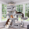 Heybly Cat Tree 72.4-Inch Anti-Tip Cat Tower with Spacious Perches HCT060W - color: Light Gray