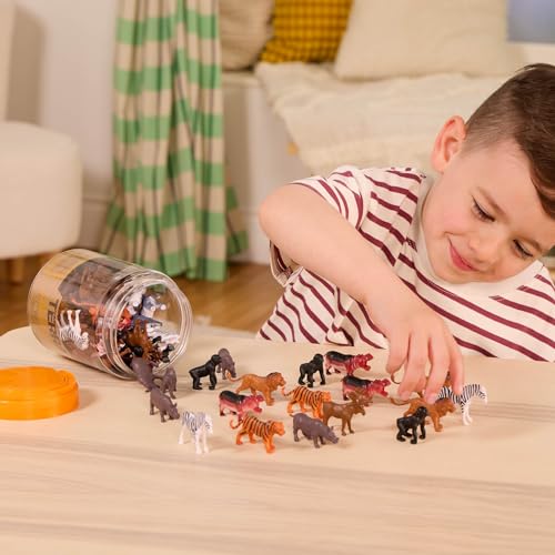 Terra by Battat Wild Animal Figurines Tube, 60 Mini Safari Figures, Animals - style: Wild Animals in Tube
