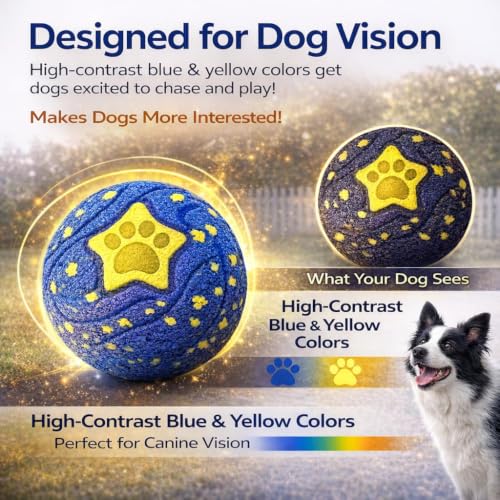 Interactive Dog Ball Toy for Medium & Large, Automatic Moving TPU - color: Pink
