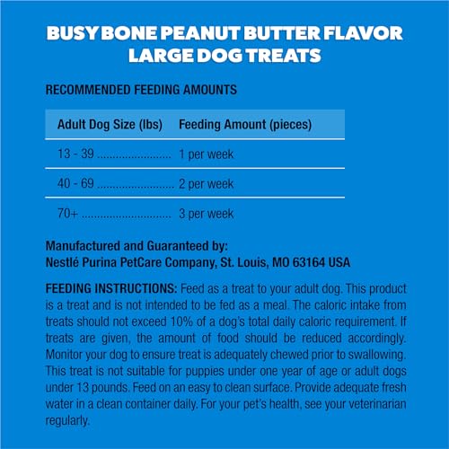 Purina Busy Bone Large Dog Chew Treats, Peanut Butter Flavor, 10 ct Pouch - size: 2.19 Pound (Pack of 1)