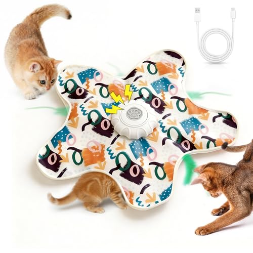 Interactive Touch Activated Hide and Seek Cat Toys for Indoor Cats, White - color: White