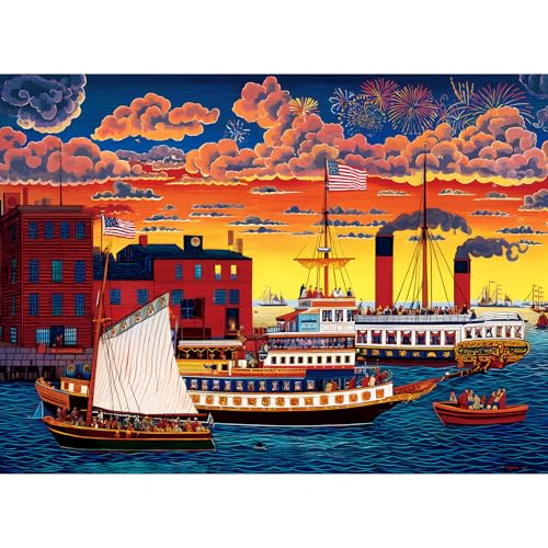 500 Piece Puzzle for Adults, Patriotic Harbor View Jigsaw Puzzle 500 Pieces - color: Set Sail