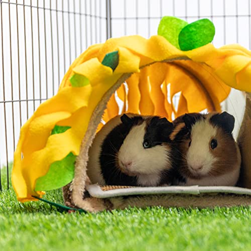 PAWNISAW Guinea Pig Hideout, Washable Fleece Tunnel House & Cage Tube - color: Brown