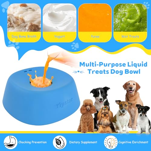 Yipetor Dog Lick Bowl, Rolled Ball-in Slow Feeder Enrichment Puzzle Toys - color: blue