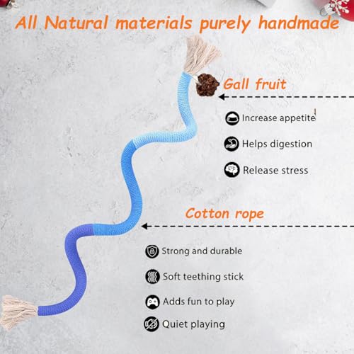 Cat Chew Toy Silvervine Sticks for Cats, Cat Toy Catnip Rope Toys for Kitten Dental Care Safe Teeth Cleaning Toy for Indoor Cats Kitty Kicker Toy Interactive Catnip Kitty Toys for All Breeds Cat