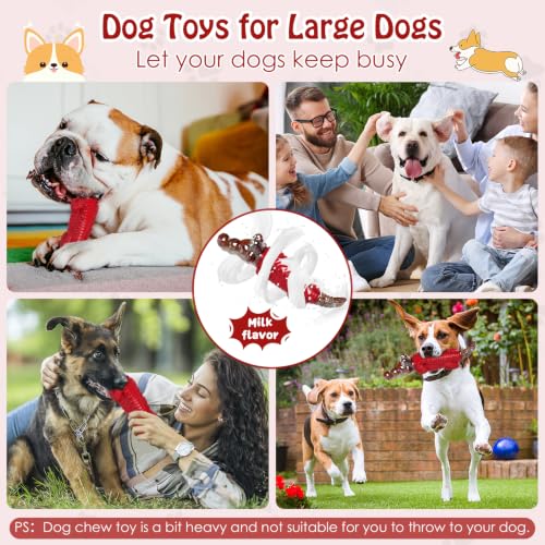 Jeefome Dog Toys for Aggressive Chewers - color: Red