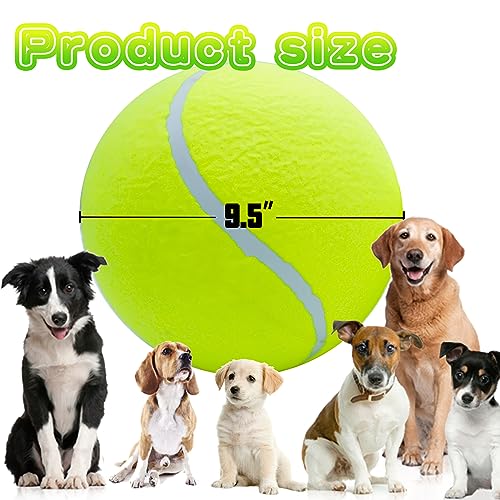 Banfeng Dog Tennis Ball, 9.5" Giant Sport Gift Toy Herding Ball for Dogs - color: Yellow