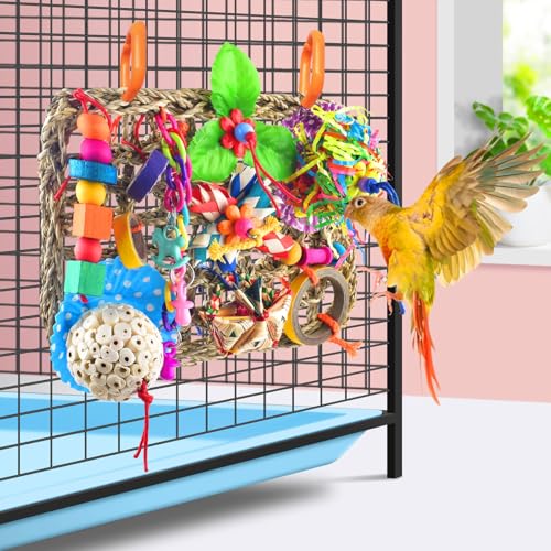 KATUMO Parrot Toys, Large Bird Wall Mat Toys for Parakeet Conure Budgie - color: White