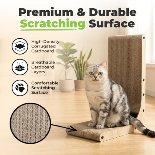 Best Pet Supplies Catify L-Shaped Cardboard Cat Scratcher - H: 19" - color: L-Shape - H: 19"