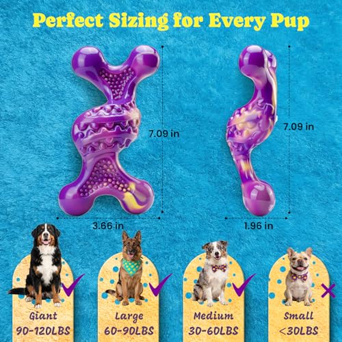 Kseroo 2 Pack Indestructible Dog Toys for Aggressive Chewers 30-120 lbs