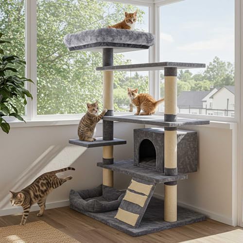 Abbylike 2 Pcs Cat Tree Replacement Bed Covers,13.8 x 13.8 Inch - size: 13.8 x 13.8 Inch