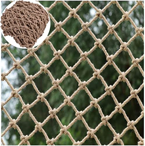 KACQIHTU Hemp Rope Net Kids Climbing Safety Net Child Safety Rope Netting Balcony Stairs Fence Garden Playground Protection Net Indoor & Outdoor Decor Rope Net - color: 6mm/8cm, size: 3.3X9.8ft