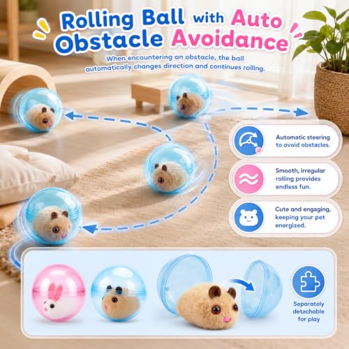 Self-Rolling Interactive Cat Ball, Automatic Animal Pet Rolling Ball