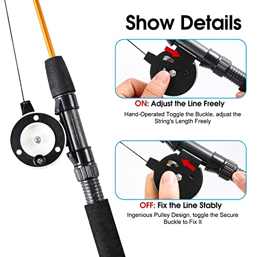 9 PCS Cat Fishing Pole Toy, Retractable Cat Feather Toys with Cat Wand Plush Fish Worm Feathers with Bells Catnip Interactive Cat Teaser Toys for Kitten Cat