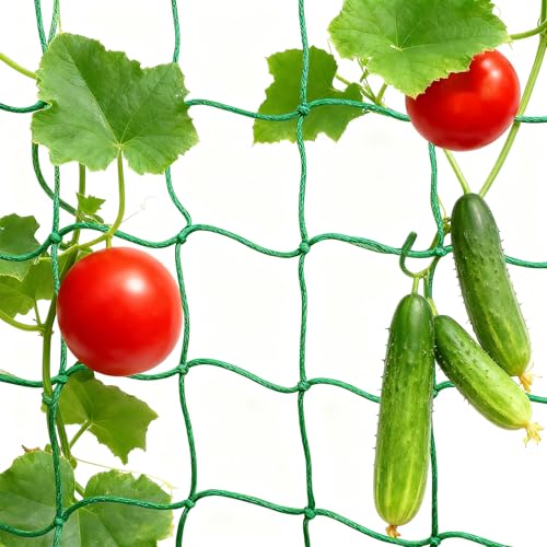 6.6x32.8FT Trellis Netting for Climbing Plants,Trellis Netting with Plant Clips, Heavy-Duty PE Trellis Net for Cucumber, Tomato, Vegetables, Fruits, Sweet Pea Plants - size: 6.6x32.8FT