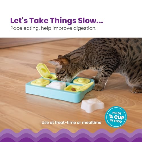 Catstages Nina Ottosson Kitty Cube Puzzle Cat Toy Treat Puzzle, 8.7"