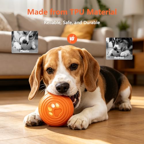 Automatic Interactive Dog Toys Ball with 4 Play Modes for Small Medium Dogs - color: Orange