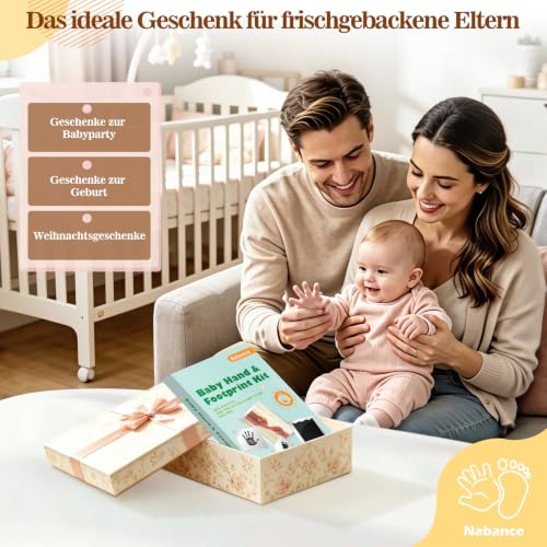 Nabance Baby Footprint Kit, Inkless Baby Hand and Footprint Kit, 6 Pack - size: 6-Pack, Regular 2.3" x 3.7"