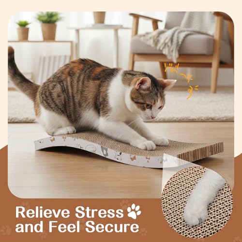 16 Pcs Cardboard Cat Scratching Board Bulk, Wavy - style: Wavy