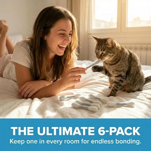 Glaciart One MINI Swabs Cat Toys with Catnip - 6 Pk | Durable for Chew, Cute Cat Toys Interactive Kitty for Boredom, Exercise, & Play | Filled w/Organic Catnip for Anxiety & as Digestive Aid - color: Grey Swabs, size: Mini