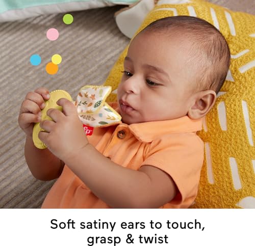 Fisher-Price Baby Toy Snuggle Bunny Teether, BPA-Free Sensory Activity for Developmental Play for Newborns Ages 3+ Months - size: Pack of 1, style: Bunny Teether